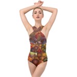 Flower Flora Decoration Pattern Drawing Floral Cross Front Low Back Swimsuit