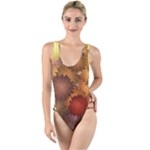 Flower Flora Decoration Pattern Drawing Floral High Leg Strappy Swimsuit