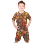 Flower Flora Decoration Pattern Drawing Floral Kids  Tee and Shorts Set