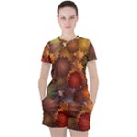 Flower Flora Decoration Pattern Drawing Floral Women s Tee and Shorts Set