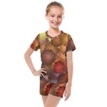 Flower Flora Decoration Pattern Drawing Floral Kids  Mesh Tee and Shorts Set