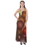 Flower Flora Decoration Pattern Drawing Floral Sleeveless Velour Maxi Dress