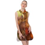 Flower Flora Decoration Pattern Drawing Floral Sleeveless Shirt Dress