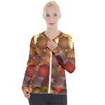 Flower Flora Decoration Pattern Drawing Floral Casual Zip Up Jacket