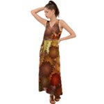 Flower Flora Decoration Pattern Drawing Floral V-Neck Chiffon Maxi Dress