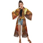 Flower Flora Decoration Pattern Drawing Floral Maxi Kimono