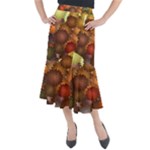 Flower Flora Decoration Pattern Drawing Floral Midi Mermaid Skirt