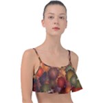 Flower Flora Decoration Pattern Drawing Floral Frill Bikini Top