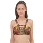 Flower Flora Decoration Pattern Drawing Floral Cage Up Bikini Top