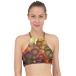 Flower Flora Decoration Pattern Drawing Floral Racer Front Bikini Top