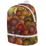 Flower Flora Decoration Pattern Drawing Floral Zip Bottom Backpack