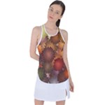 Flower Flora Decoration Pattern Drawing Floral Racer Back Mesh Tank Top