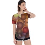 Flower Flora Decoration Pattern Drawing Floral Perpetual Short Sleeve T-Shirt