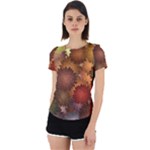 Flower Flora Decoration Pattern Drawing Floral Back Cut Out Sport Tee