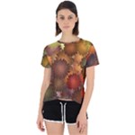 Flower Flora Decoration Pattern Drawing Floral Open Back Sport Tee