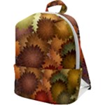 Flower Flora Decoration Pattern Drawing Floral Zip Up Backpack