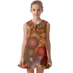 Flower Flora Decoration Pattern Drawing Floral Kids  Pilgrim Collar Ruffle Hem Dress