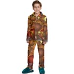 Flower Flora Decoration Pattern Drawing Floral Kids  Long Sleeve Velvet Pajamas Set