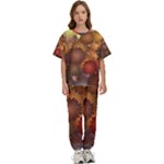 Flower Flora Decoration Pattern Drawing Floral Kids  Tee and Pants Sports Set