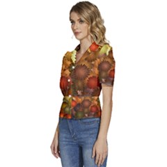 Puffed Short Sleeve Button Up Jacket 