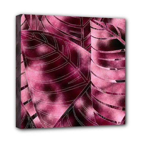 Flower Flora Decoration Pattern Drawing Leaves Mini Canvas 8  x 8  (Stretched) from ArtsNow.com