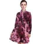 Flower Flora Decoration Pattern Drawing Leaves Long Sleeve Chiffon Shirt Dress