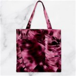 Flower Flora Decoration Pattern Drawing Leaves Zipper Grocery Tote Bag