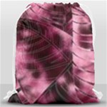 Flower Flora Decoration Pattern Drawing Leaves Drawstring Bag (Large)