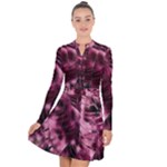 Flower Flora Decoration Pattern Drawing Leaves Long Sleeve Panel Dress