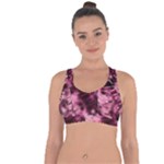 Flower Flora Decoration Pattern Drawing Leaves Cross String Back Sports Bra