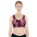 Flower Flora Decoration Pattern Drawing Leaves Sports Bra With Pocket