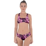 Flower Flora Decoration Pattern Drawing Leaves Criss Cross Bikini Set