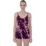 Flower Flora Decoration Pattern Drawing Leaves Tie Front Two Piece Tankini