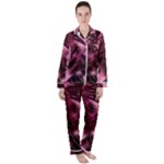 Flower Flora Decoration Pattern Drawing Leaves Women s Long Sleeve Satin Pajamas Set	