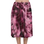 Flower Flora Decoration Pattern Drawing Leaves Velvet Flared Midi Skirt