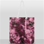 Flower Flora Decoration Pattern Drawing Leaves Full Print Rope Handle Tote (Large)