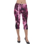 Flower Flora Decoration Pattern Drawing Leaves Lightweight Velour Capri Leggings 