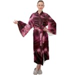 Flower Flora Decoration Pattern Drawing Leaves Maxi Velour Kimono