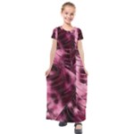 Flower Flora Decoration Pattern Drawing Leaves Kids  Short Sleeve Maxi Dress