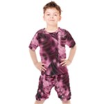 Flower Flora Decoration Pattern Drawing Leaves Kids  Tee and Shorts Set