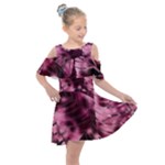 Flower Flora Decoration Pattern Drawing Leaves Kids  Shoulder Cutout Chiffon Dress