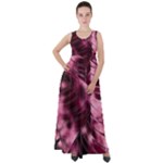 Flower Flora Decoration Pattern Drawing Leaves Empire Waist Velour Maxi Dress