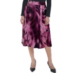 Flower Flora Decoration Pattern Drawing Leaves Classic Velour Midi Skirt 