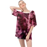 Flower Flora Decoration Pattern Drawing Leaves Oversized Chiffon Top