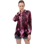 Flower Flora Decoration Pattern Drawing Leaves Long Sleeve Satin Shirt