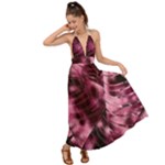 Flower Flora Decoration Pattern Drawing Leaves Backless Maxi Beach Dress