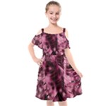 Flower Flora Decoration Pattern Drawing Leaves Kids  Cut Out Shoulders Chiffon Dress