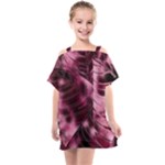 Flower Flora Decoration Pattern Drawing Leaves Kids  One Piece Chiffon Dress