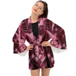 Flower Flora Decoration Pattern Drawing Leaves Long Sleeve Kimono