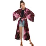 Flower Flora Decoration Pattern Drawing Leaves Maxi Kimono